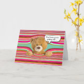 Carte Anniversaire Teddy Bear Obtenir un vieil Humour (Fleur jaune)