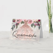 Carte Anniversaire tendance de Quinceañera Floral (Devant)