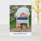 Carte Anniversaire Terrier (Fleur jaune)