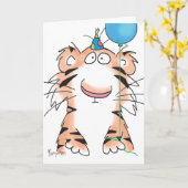 CARTE ANNIVERSAIRE TIGER (Fleur jaune)