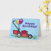 Carte Anniversaire tondeuse à gazon (Fleur jaune)