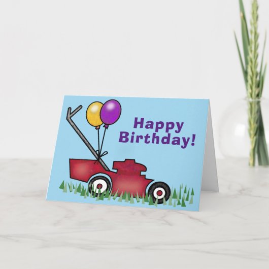 Carte Anniversaire tondeuse à gazon (Devant)