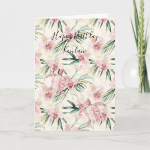 Carte Anniversaire Tortue de Mer Rayures Rouge Rose Orch