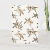 Carte Anniversaire Tortues Marines Océan Côte Plage (Dos)