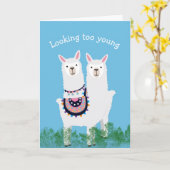 Carte Anniversaire trop jeune pour 30 Pas de Prob-llama (Fleur jaune)