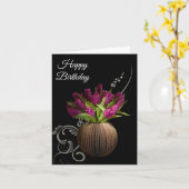 Carte Anniversaire -Tulipes (Fleur jaune)