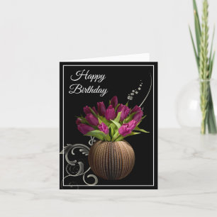 Carte Anniversaire -Tulipes
