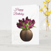Carte Anniversaire -Tulipes (Fleur jaune)