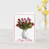 Carte Anniversaire -Tulipes (Fleur jaune)