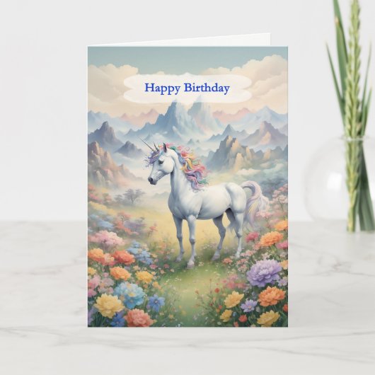 Carte Anniversaire Unicorn (Devant)
