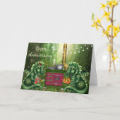 Carte Anniversaire unique avec deux dragons (Fleur jaune)