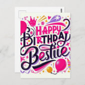 Carte Anniversaire unique pour amis (Devant / Derrière)