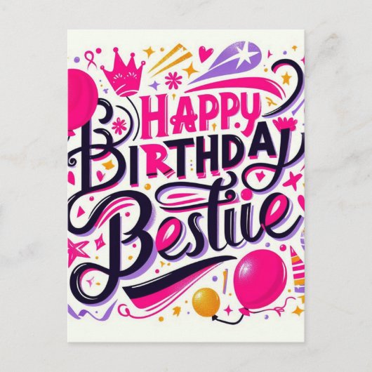 Carte Anniversaire unique pour amis (Devant)