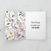 Carte Anniversaire Unzipped Zipper sur Motif Fleur sauva (Intérieur)