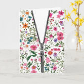 Carte Anniversaire Unzipped Zipper sur Motif Fleur sauva (Fleur jaune)
