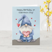 Carte Anniversaire Valentines Jour Drôle Gnome Portant D (Fleur jaune)