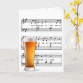Carte Anniversaire Verre De Bière Sur Musique (Fleur jaune)
