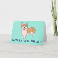 Anniversaire vert de la menthe de Chien Corgi pers