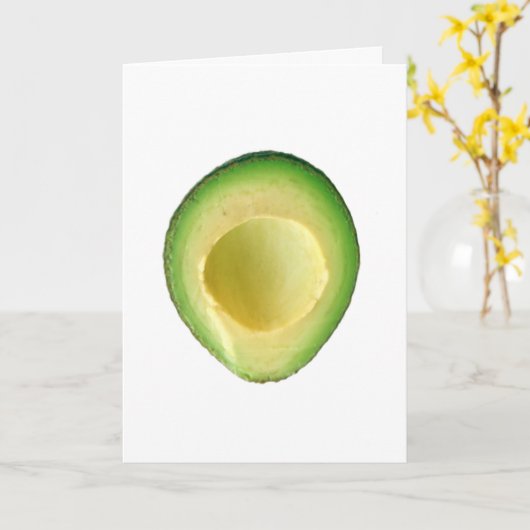 Carte Anniversaire vert de l'Avocado (Merci, etc.) (Fleur jaune)