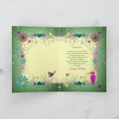 Carte Anniversaire Vert/Jaune Enchantant, filleule (Intérieur)