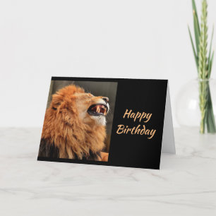 Carte Anniversaire Vieillesse Éternuement dangereux Lion