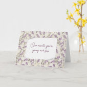 Carte Anniversaire Vieillir Humour Lavande Fleurs (Fleur jaune)