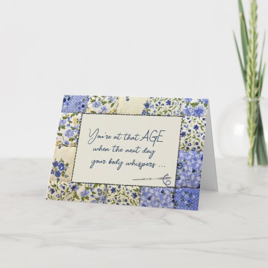 Carte Anniversaire Vieillir Humour surface couette et ai (Devant)