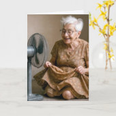 Carte Anniversaire Vielle Dame Refroidissement par un ve (Fleur jaune)