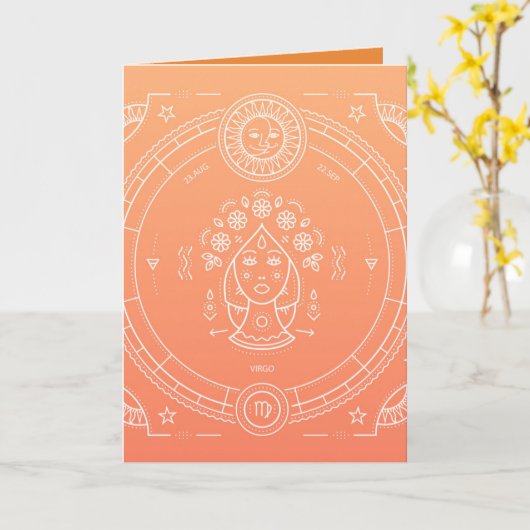 Carte Anniversaire Vierge (Fleur jaune)