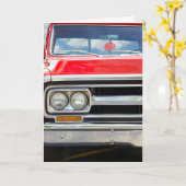 Carte Anniversaire Vieux Camion Rouge (Fleur jaune)