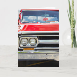 Carte Anniversaire Vieux Camion Rouge