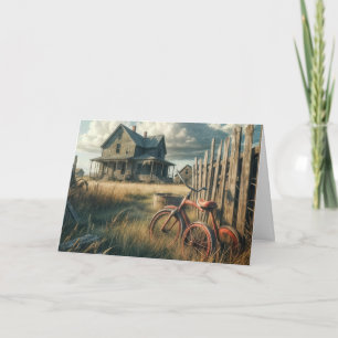 Carte Anniversaire Vieux Tricycle Rouge