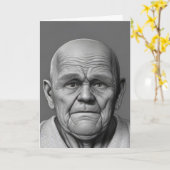 Carte Anniversaire Vieux Visage (Fleur jaune)