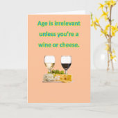 Carte Anniversaire - Vin & Fromage (Fleur jaune)