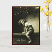 Carte Anniversaire vintage (Fleur jaune)