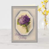 Carte Anniversaire vintage (Fleur jaune)