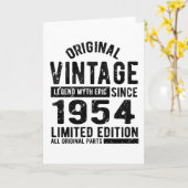 Carte Anniversaire Vintage 1954 (Fleur jaune)