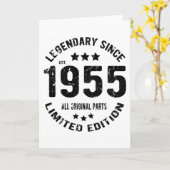 Carte Anniversaire Vintage 1955 (Fleur jaune)