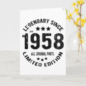 Carte Anniversaire Vintage 1958 (Fleur jaune)