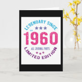 Carte Anniversaire Vintage 1960 (Fleur jaune)
