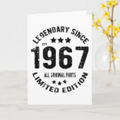 Carte Anniversaire Vintage 1967 (Fleur jaune)