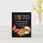 Carte Anniversaire vintage 1970 Retro Design pour Ami (Fleur jaune)
