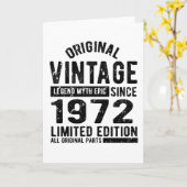 Carte Anniversaire Vintage 1972 (Fleur jaune)