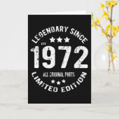 Carte Anniversaire Vintage 1972 (Fleur jaune)