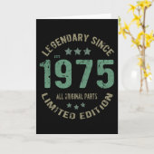 Carte Anniversaire Vintage 1975 (Fleur jaune)