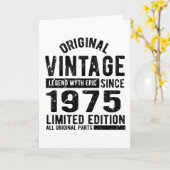 Carte Anniversaire Vintage 1975 (Fleur jaune)