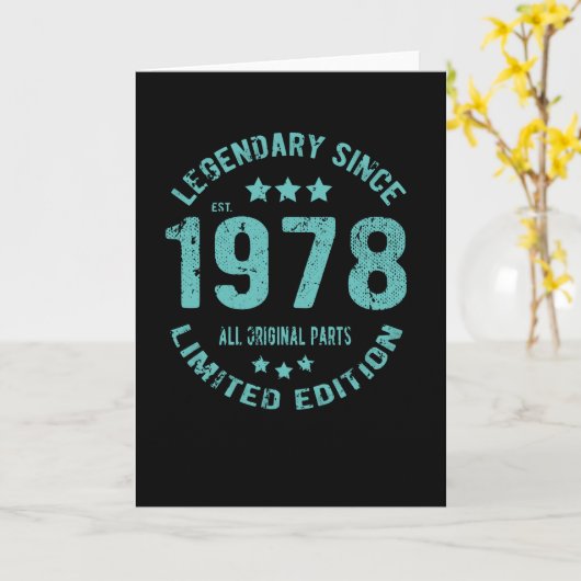 Carte Anniversaire Vintage 1978 (Fleur jaune)