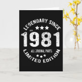 Carte Anniversaire Vintage 1981 (Fleur jaune)