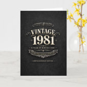 Carte Anniversaire Vintage 1981 (Fleur jaune)