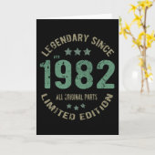 Carte Anniversaire Vintage 1982 (Fleur jaune)
